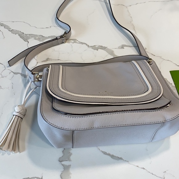 Kate Spade Medium Rianne Crossbody Bag Gray White - Picture 2 of 14